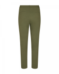 Enkellange broek met paspelzakken, riemlussen en gecombineerde knoop/ritssluiting van het merk Freequent in de kleur deep lichen green.