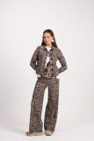 12301 Lexie Leopard Trousers - Latte/Black