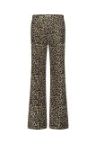 Travelbroek van het merk Studio Anneloes met hoge, elastische taille en wijde pijpen in een all-over leopard print in de kleur latte/zwart.