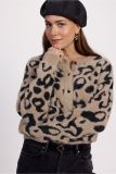 12323 Bibi Leopard Mink Cardigan - Latte/Black