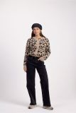 12323 Bibi Leopard Mink Cardigan - Latte/Black