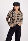 12323 Bibi Leopard Mink Cardigan - Latte/Black