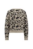 12323 Bibi Leopard Mink Cardigan - Latte/Black