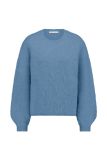 Pullover van het merk Studio Anneloes van een wolmix met ronde hals en lange mouwen in de kleur licht blauw.