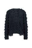 cardigan, vestje, vest, fringe, donker blauw, dark blue, studio anneloes