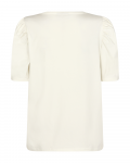 T-Shirt van het merk Freequent met korte pofmouwen en ronde hals in de kleur off white.