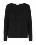 Pullover met dotjes structuur met ronde hals en lange mouwen van het merk Freequent in de kleur zwart.