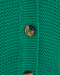 Gebreid vest met knoopsluiting en V-hals van het merk Freequent in de kleur pepper green.