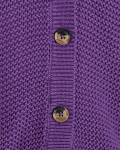 Gebreid vest met knoopsluiting en V-hals van het merk Freequent in de kleur royal lilac.
