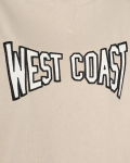 Sweater van het merk Freequent met de tekst West Coast op de voorkant in de kleur moonbeam.