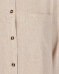 Doorknoopjurk van het merk Freequent met lange mouwen, blousekraag en borstzak in de kleur zand.