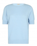 T-Shirt met korte mouwen van het merk Freequent met noppenstructuur in de kleur blauw.