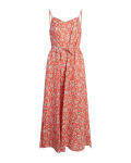 Gebloemde jurk met verstelbare spaghettibandjes, strikkoord in de taille en losse fit in de kleur red flower.