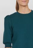 Groene  jersey top met halflange pofmouwen van het merk Sisters Point.