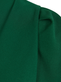 Top met overslag en korte pofmouw in de kleur hunter green.