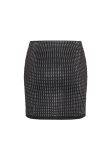 Aangesloten korte rok van het merk Sisters Point met zilverkleurige steentjes in de kleur zwart.