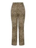 Leopard print broek van het merk Pieces met elastieken tailleband en rechte pijp.