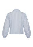 Gestreept overhemd van Sisterspoint ruche en lange pofmouwen in de kleur wit/licht blauw.