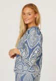 17268 GILMA-T Denim Top met Borduursel - Denim Blue/Cream