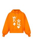 oranje hoodie met print, sisters point
