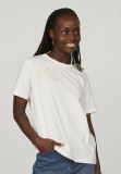 17463 HEKA-SS T-Shirt met Geboruurd Detail - Cream