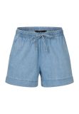 Denimlook shorts met wijde pijpen en elastieken tailleband van het merk Sisters Point in de kleur licht blauw.