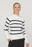 17554 Hani-Stripe1 Gestreepte Pullover - Creme/Midnight