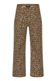 Wijde denim broek met all-over leopard print van het merk Sisters Point.