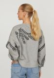 17577 Hike SW-5 Sweater Embroidery - Grijs/Zwart