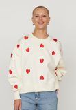 17639 Hike-Sw8 Sweater met Harten - Porcelain/Ruby