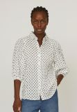 17690 NEW GADA-SH3 Blouse met Dots - Wit/Donker Blauw