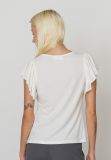 17702 ESEMA-SS T-Shirt met Volant Mouwen - Off White