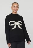 17730 Miba-Bow Pullover met Strik - Zwart/Creme