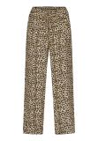 Leopard print broek van het merk Sisters Point met wijde pijpen, hoge taille en elastieken tailleband met strikkoord.