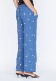 18004 Ella-Pa39 Wijde Broek - Ocean Blue