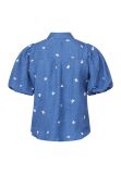 blouse, bloesje, blousje, shirt, bow, pofmouwen, strikjes, sisters point, blauw