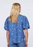 18005 Ella-Sh2 Blouse met Pofmouwtje - Ocean Blue