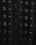 Blouse van opengewerkte stof met lange mouwen en knoopsluiting van het merk Freequent in de kleur zwart.
