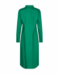 Getailleerde doorknoopjurk met blousekraag en lange mouwen met manchetten van het merk Freequent in de kleur groen.