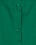 Getailleerde doorknoopjurk met blousekraag en lange mouwen met manchetten van het merk Freequent in de kleur groen.