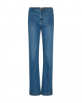 Stretch jeans met rechte pijp en opgestikte zakken van het merk Freequent in de kleur light denim blue.