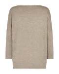 Fijnbrei trui van het merk Freequent met V-hals, lange mouwen en geschulpte randen in de kleur silver mink.