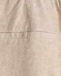 Cargo broek van linnenmix met elastieken tailleband van het merk Freequent in de kleur sand melange.