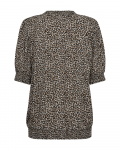 FQAdney blouse van Freequent met v-hals, korte mouwen en gesmockte boorden in de kleur simply taupe/black.