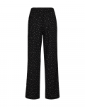broek met elastieken tailleband, wijde rechte pijp, zwart met dots