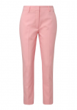 Broek met vissengraatpatroon, slanke pasvorm en middelhoge taille van het merk Comma in de kleur roze.