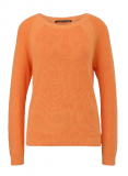 Gebreide trui met lange raglanmouwen en ronde hals van het merk Comma in de kleur oranje.