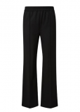 Zwarte broek van het merk Comma met elastieken tailleband, pintuck en middelhoge taille.
