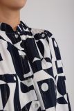 NKS02056 Jenna Blouse - Off White/Navy