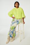 Pullover met kabels van het merk Fabienne Chapot in de kleur lime groen.
